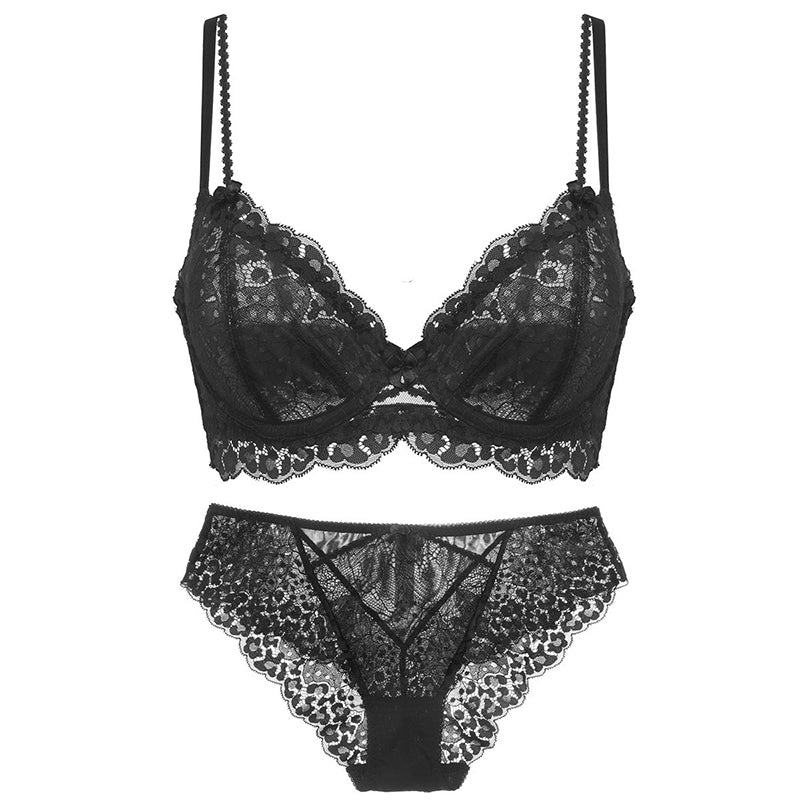 Sexy Underwire Comfortable Lace Embroidery Bra & Panty Sets [BRPY0005]