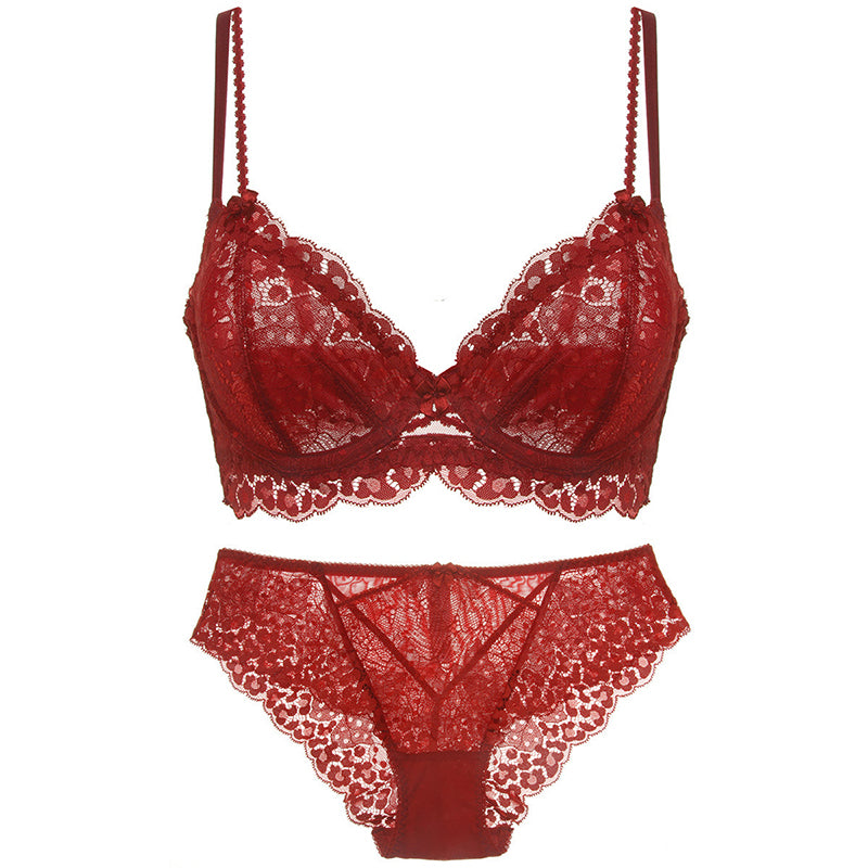Sexy Underwire Comfortable Lace Embroidery Bra & Panty Sets [BRPY0005]