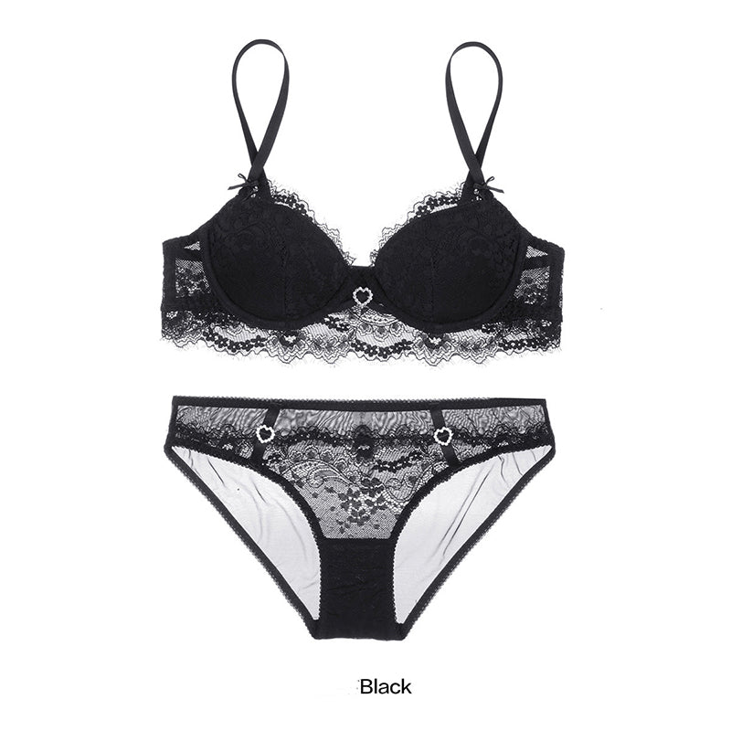 Sexy Underwire Push Up Lace Embroidery Bra & Panty Sets [BRPY0006]