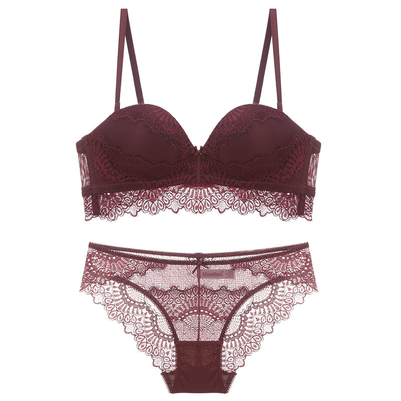 Sexy Wireless Push Up Lace Embroidery Bra & Panty Sets [BRPY0007]
