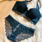 Sexy Underwire Gathered Lace Embroidery Bra & Panty Sets [BRPY0008]