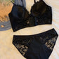Sexy Underwire Gathered Lace Longline Bra & Panty Sets [BRPY0009]