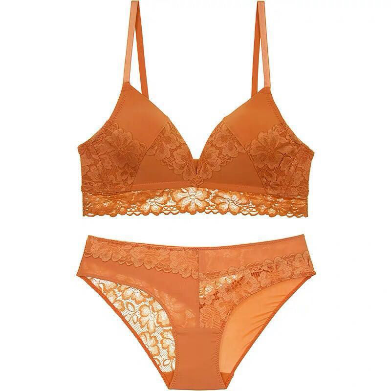 Sexy Wireless Comfortable Lace Embroidery Bra & Panty Sets [BRPY0010]