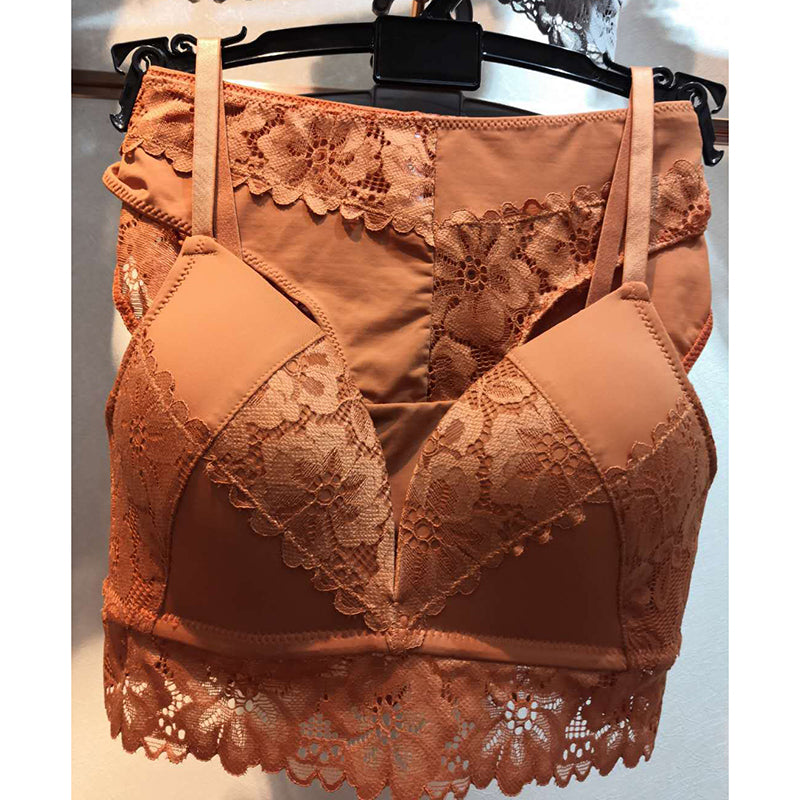 Sexy Wireless Comfortable Lace Embroidery Bra & Panty Sets [BRPY0010]