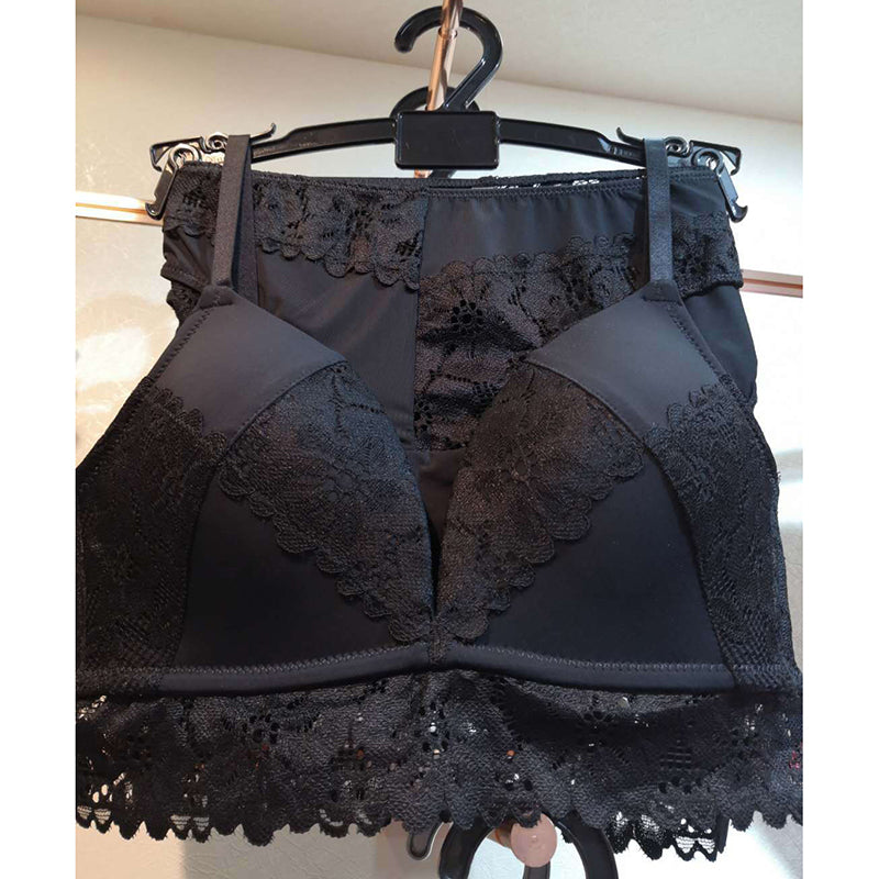 Sexy Wireless Comfortable Lace Embroidery Bra & Panty Sets [BRPY0010]