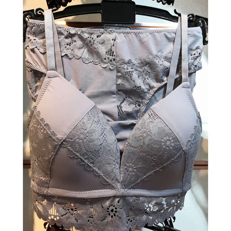Sexy Wireless Comfortable Lace Embroidery Bra & Panty Sets [BRPY0010]