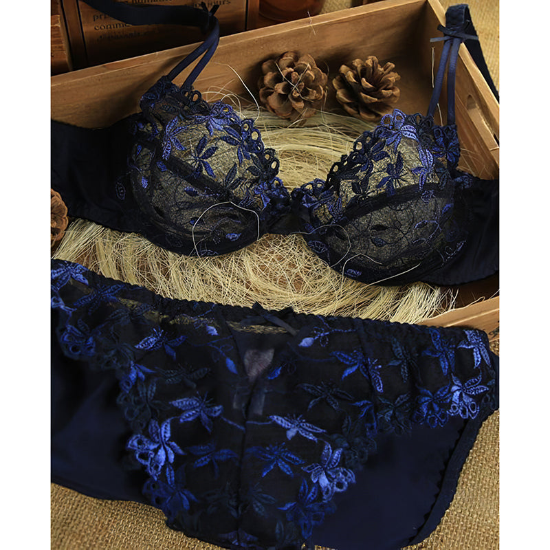 Sexy Underwire Push Up Lace Embroidery Bra & Panty Sets [BRPY0015]