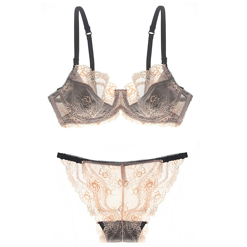 Sexy Underwire Comfortable Lace Embroidery Bra & Panty Sets [BRPY0016]