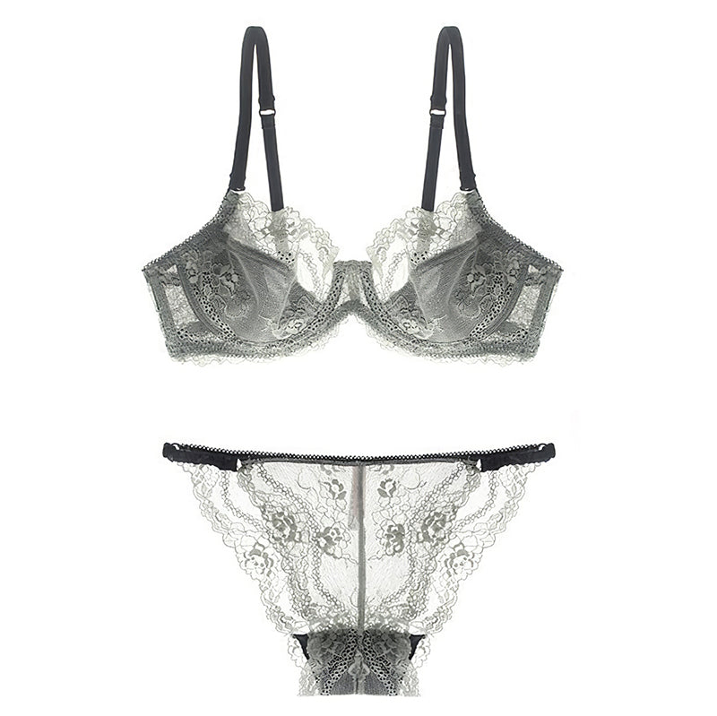 Sexy Underwire Comfortable Lace Embroidery Bra & Panty Sets [BRPY0016]