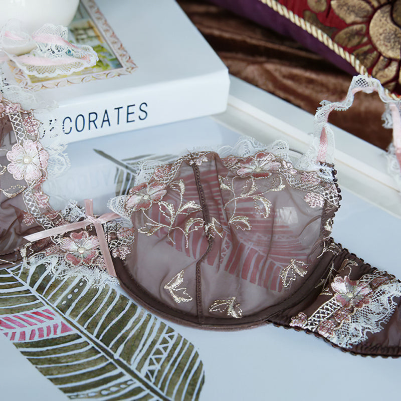 Sexy Underwire Comfortable Lace Sheer Bra & Panty Sets [BRPY0017]