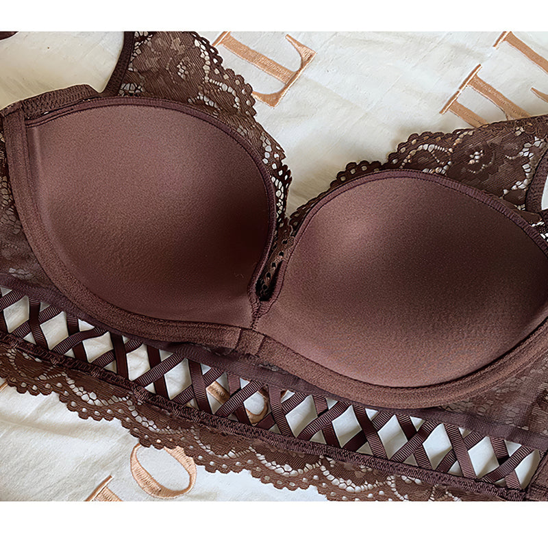 Elegant Underwire Push Up Lace Longline Bra & Panty Sets [BRPY0019]