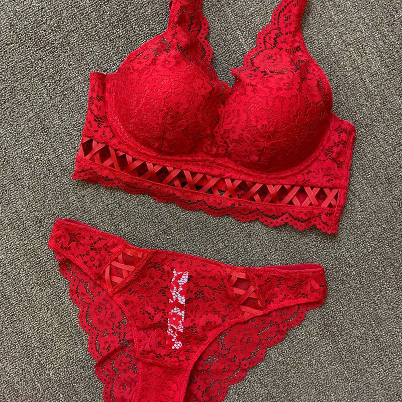 Elegant Underwire Push Up Lace Longline Bra & Panty Sets [BRPY0019]