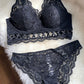 Elegant Underwire Push Up Lace Longline Bra & Panty Sets [BRPY0019]