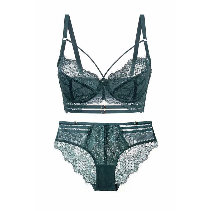 Sexy Underwire Minimizer Lace Sheer Bra & Panty Sets [BRPY0021]