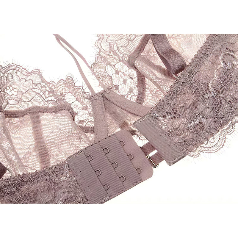 Sexy Underwire Minimizer Lace Sheer Bra & Panty Sets [BRPY0021]