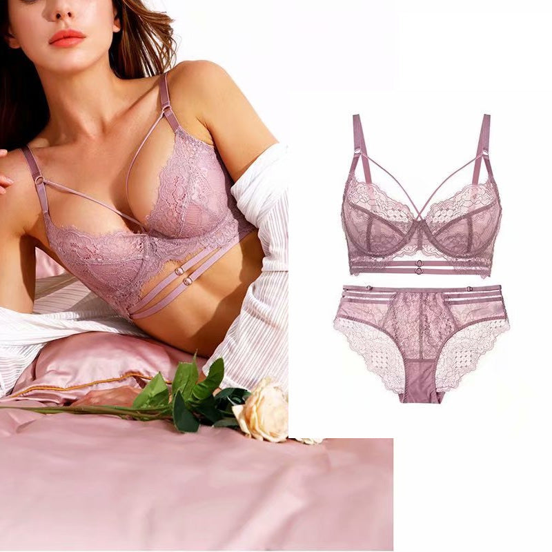 Sexy Underwire Minimizer Lace Sheer Bra & Panty Sets [BRPY0021]