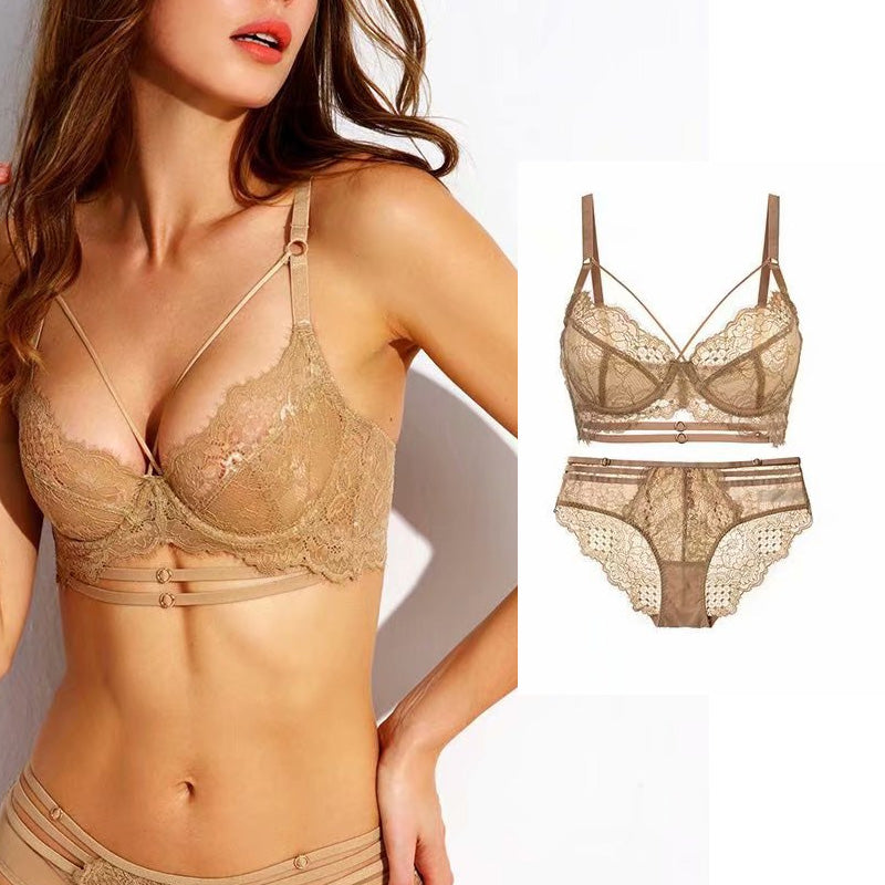 Sexy Underwire Minimizer Lace Sheer Bra & Panty Sets [BRPY0021]
