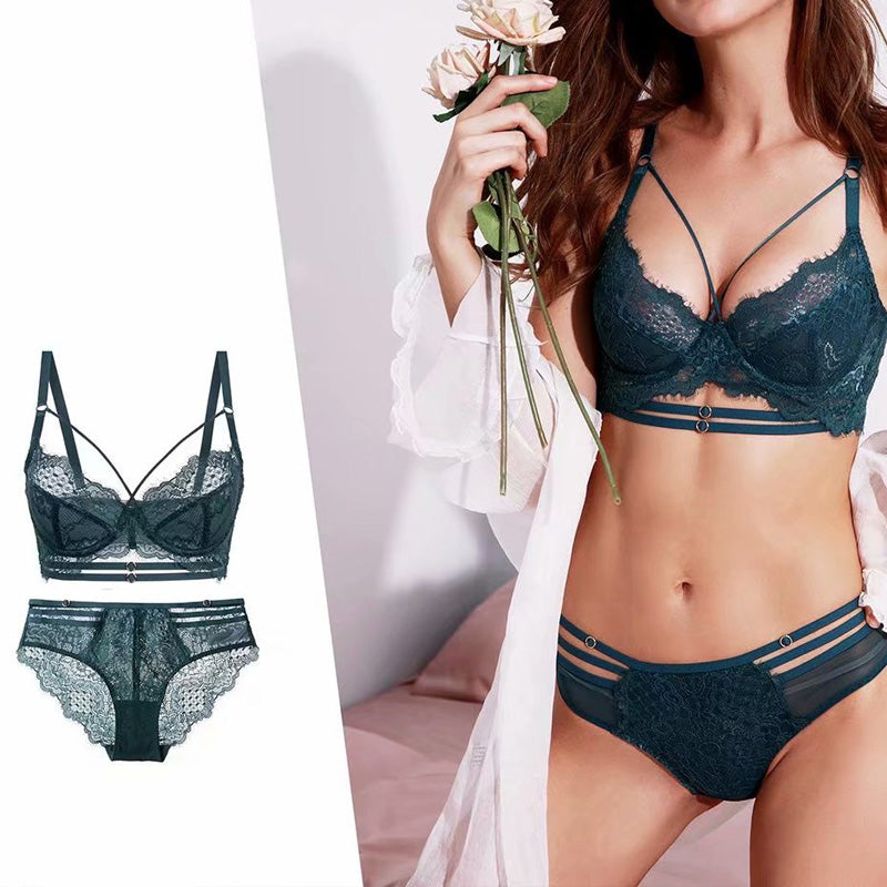 Sexy Underwire Minimizer Lace Sheer Bra & Panty Sets [BRPY0021]
