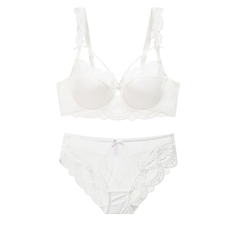 Sexy Underwire Minimizer Lace Falbala Bra & Panty Sets [BRPY0022]