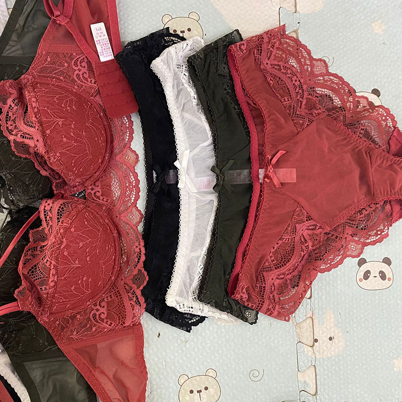 Sexy Underwire Minimizer Lace Falbala Bra & Panty Sets [BRPY0022]