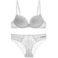 Elegant Wireless Gathered Lace Bra & Panty Sets [BRPY0024]