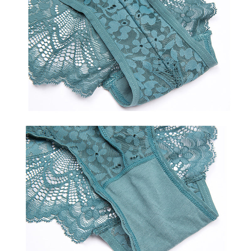 Elegant Wireless Gathered Lace Bra & Panty Sets [BRPY0024]