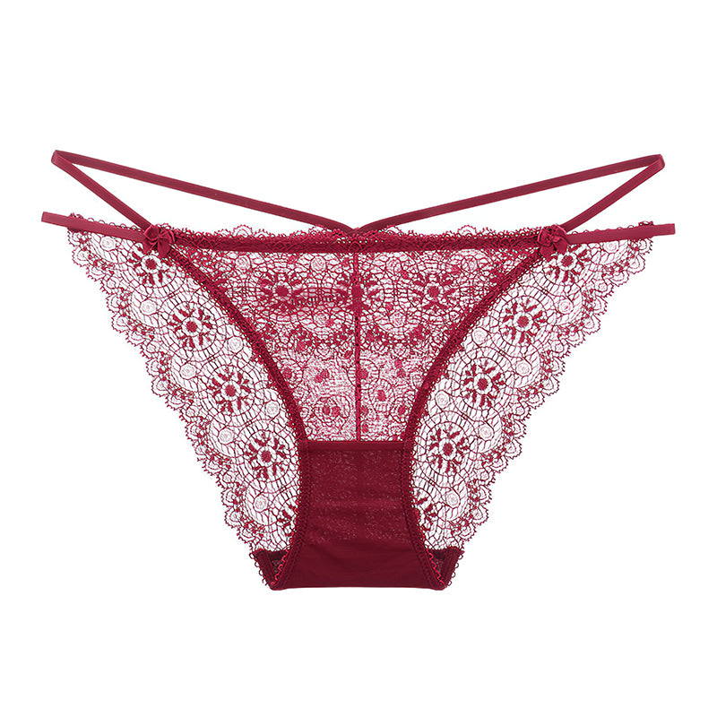 Sexy Underwire Gathered Lace Embroidery Bra & Panty Sets [BRPY0026]