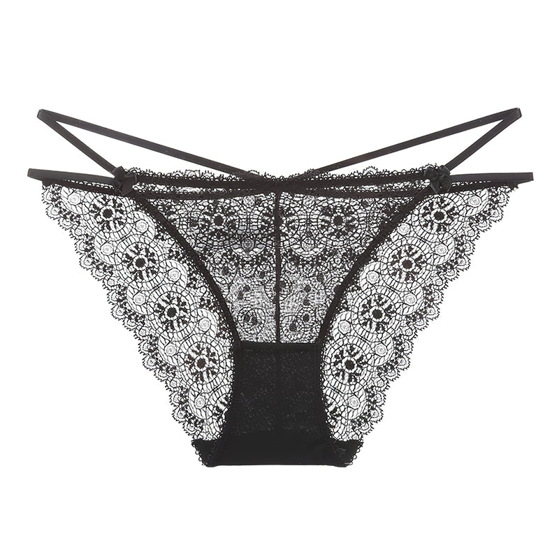 Sexy Underwire Gathered Lace Embroidery Bra & Panty Sets [BRPY0026]