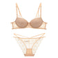Sexy Underwire Gathered Lace Embroidery Bra & Panty Sets [BRPY0026]