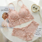 Elegant Wireless Minimizer Lace Embroidery Bra & Panty Sets [BRPY0029]