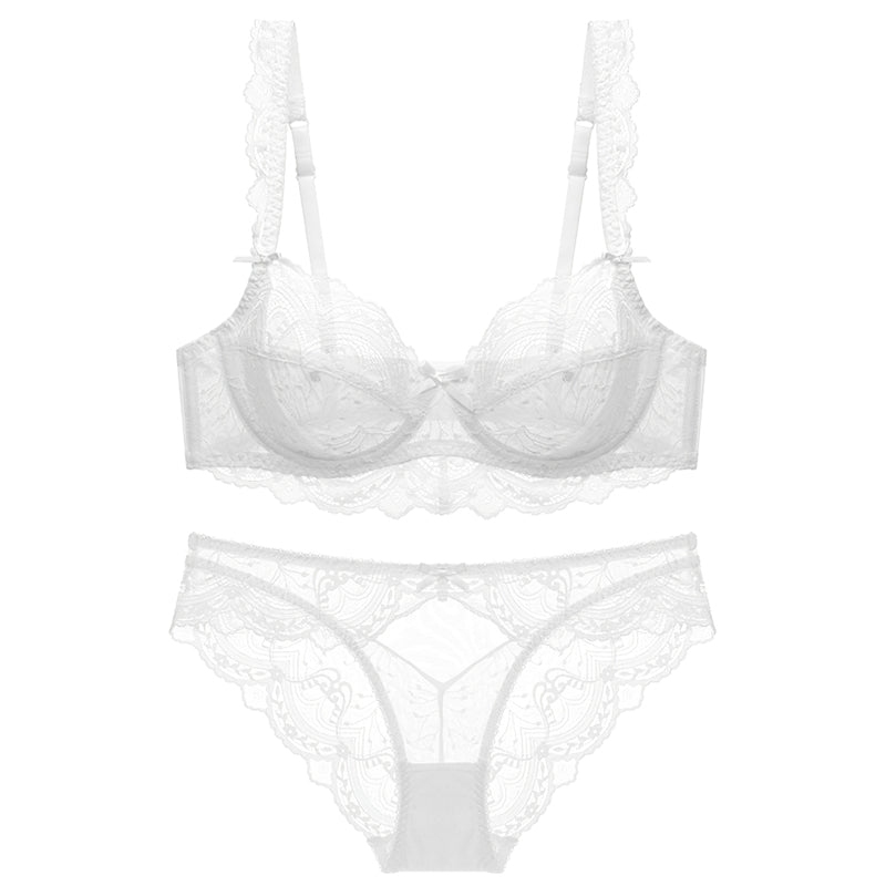 Sexy Underwire Breathable Push Up Lace Hollow out Bra & Panty Sets [BRPY0030]