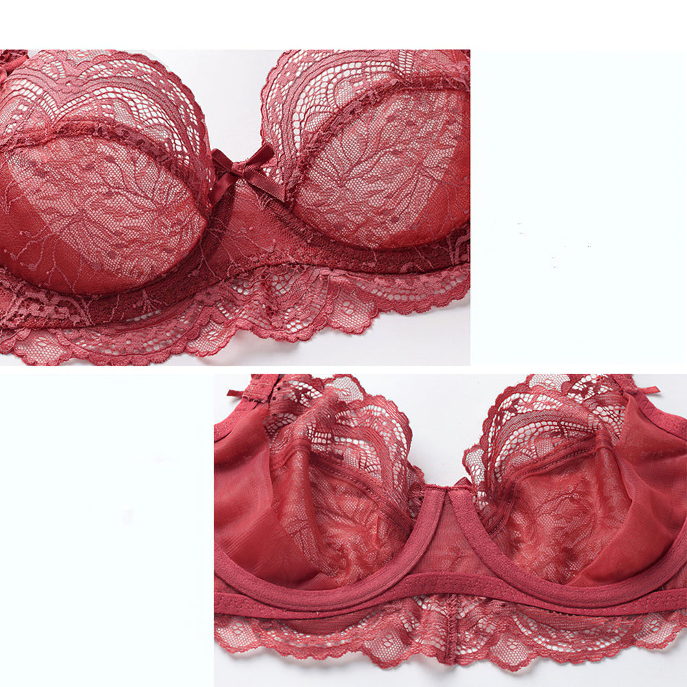 Sexy Underwire Breathable Push Up Lace Hollow out Bra & Panty Sets [BRPY0030]