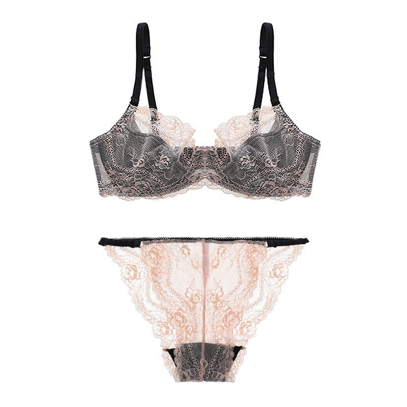 Sexy Underwire Breathable Lace Embroidery Bra & Panty Sets [BRPY0031]