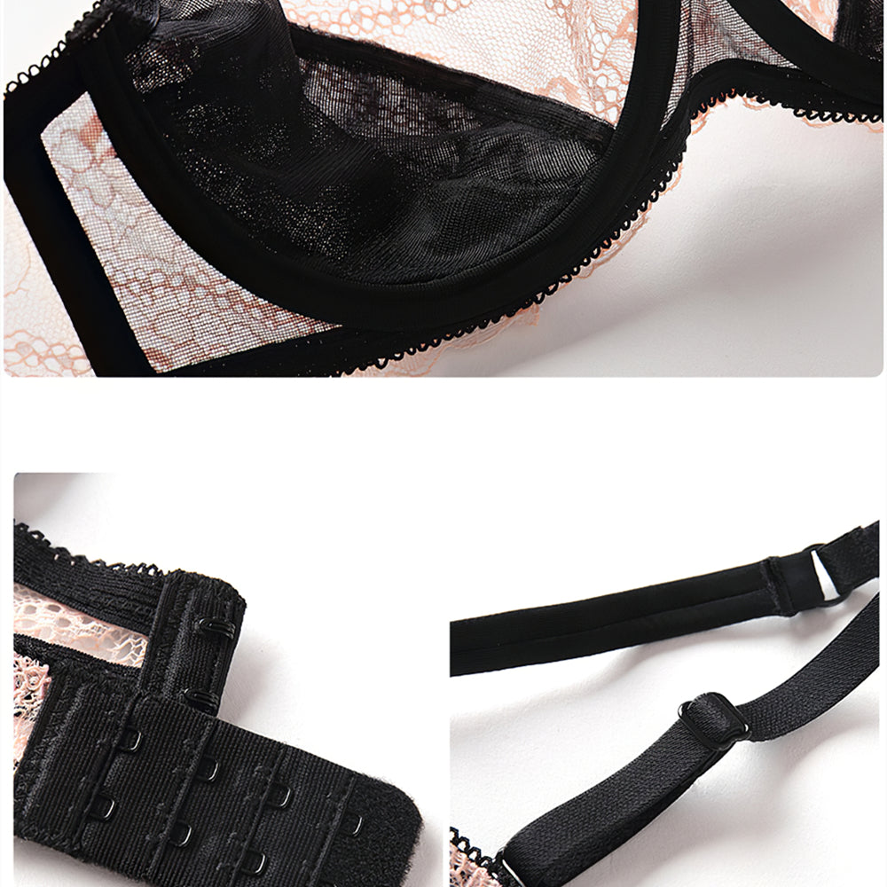 Sexy Underwire Breathable Lace Embroidery Bra & Panty Sets [BRPY0031]