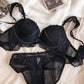 Sexy Wireless Gathered Lace Bow Bra & Panty Sets [BRPY0032]