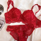 Sexy Wireless Gathered Lace Bow Bra & Panty Sets [BRPY0032]