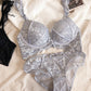 Sexy Wireless Gathered Lace Bow Bra & Panty Sets [BRPY0032]