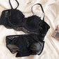 Sexy Soft Wire Breathable Push Up Lace Bow Bra & Panty Sets [BRPY0035]