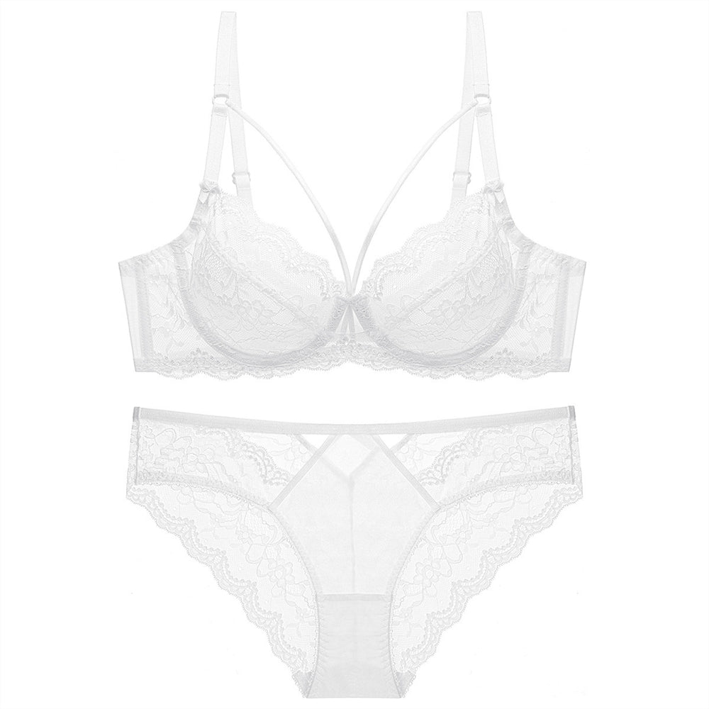 Sexy Underwire Breathable Lace Sheer Bra & Panty Sets [BRPY0036]