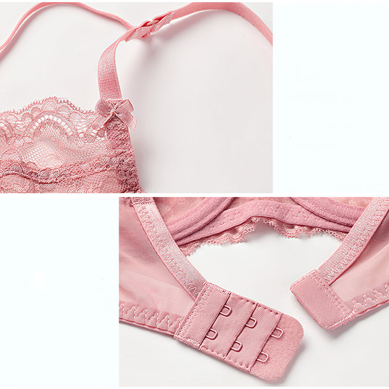 Sexy Underwire Breathable Lace Sheer Bra & Panty Sets [BRPY0036]