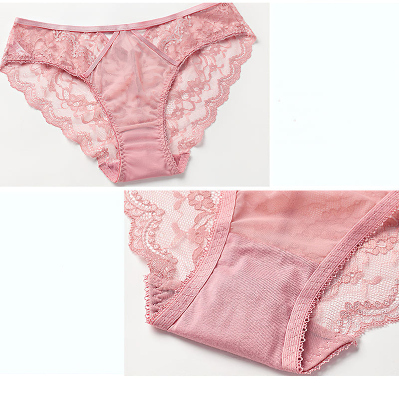 Sexy Underwire Breathable Lace Sheer Bra & Panty Sets [BRPY0036]