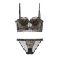 Sexy Soft Wire Gathered Lace Embroidery Bra & Panty Sets [BRPY0038]