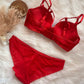Sexy Underwire Gathered Lace Up Bra & Panty Sets [BRPY0040]