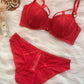 Sexy Underwire Gathered Lace Up Bra & Panty Sets [BRPY0040]