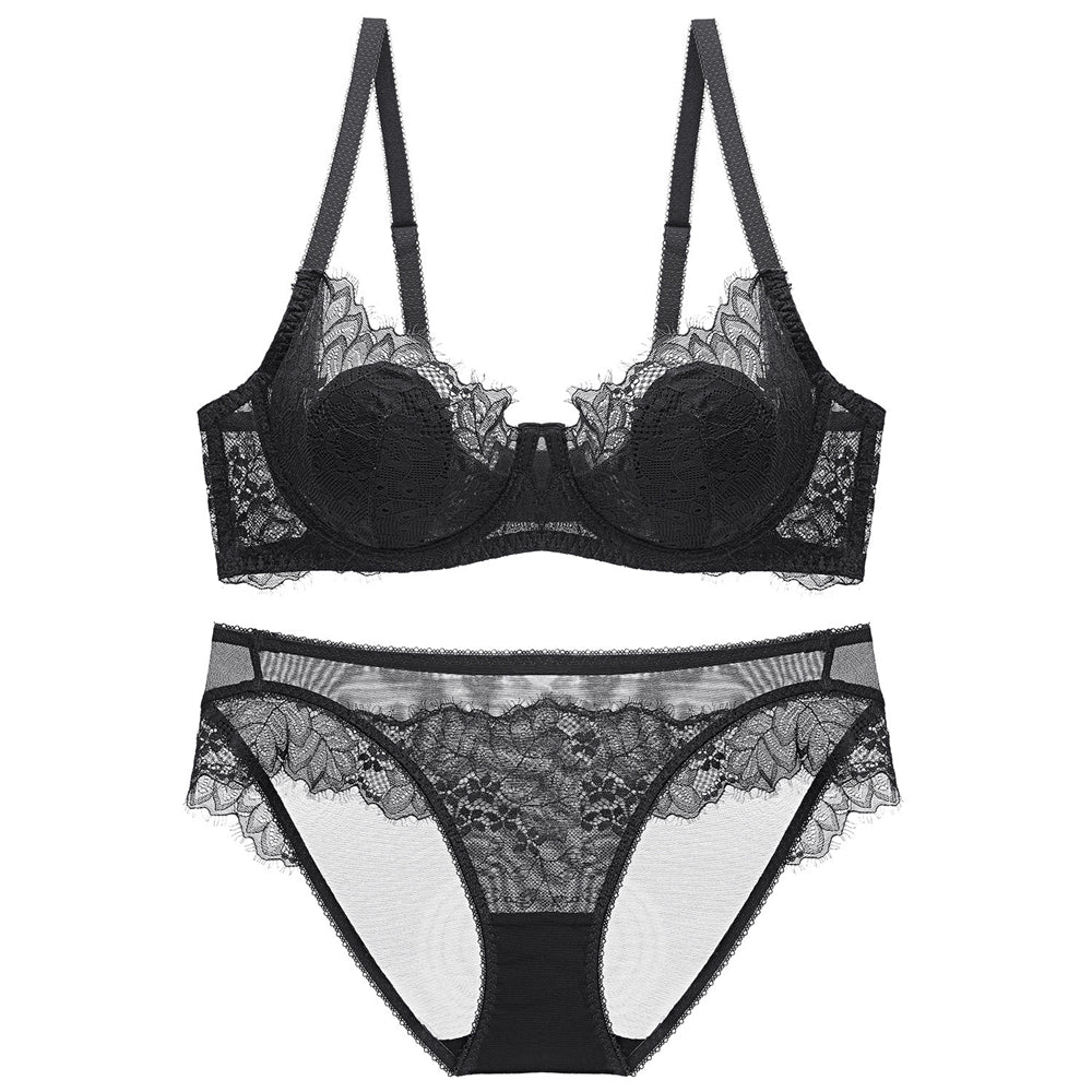 Sexy Underwire Breathable Lace Falbala Bra & Panty Sets [BRPY0042]