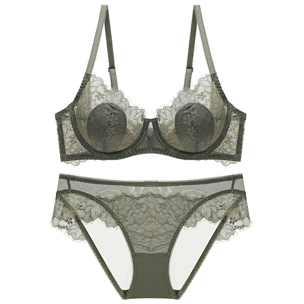 Sexy Underwire Breathable Lace Falbala Bra & Panty Sets [BRPY0042]