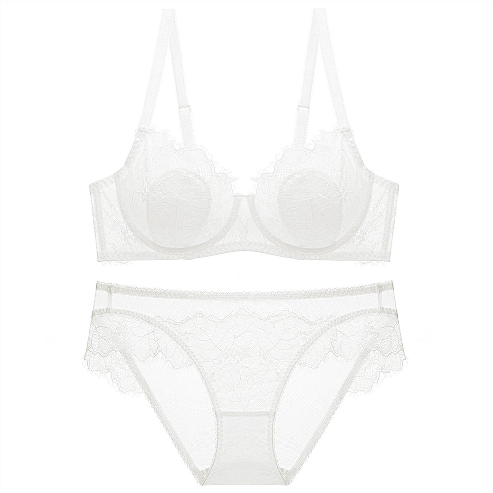 Sexy Underwire Breathable Lace Falbala Bra & Panty Sets [BRPY0042]