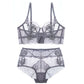 Sexy Underwire Breathable Lace Embroidery Sheer Bra & Panty Sets [BRPY0043]