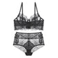 Sexy Underwire Breathable Lace Embroidery Sheer Bra & Panty Sets [BRPY0043]