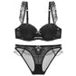 Sexy Underwire Gathered Lace Falbala Bra & Panty Sets [BRPY0044]